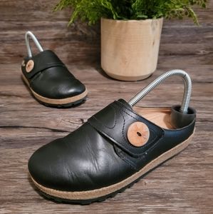 Haflinger Shoes Women's 37 Casual Mule Flat Slip On Comfort Leather Black  US 6